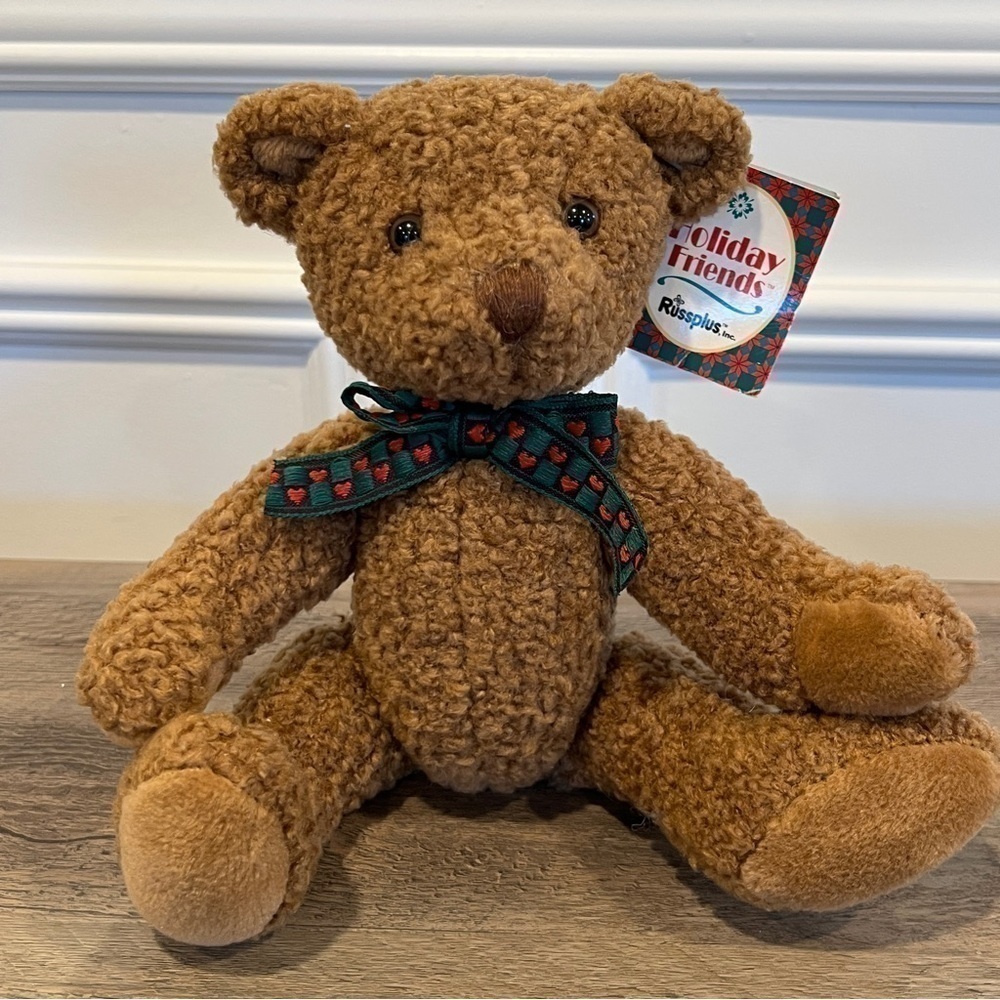 Vintage Russplus “Holiday Friends” Jointed Teddy Bear Plush Stuffed Animal